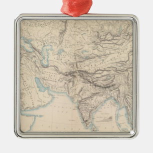 Physical Europe & Asia Metal Ornament