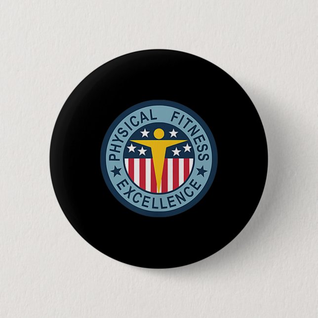 Physical Fitness Badge - Us Army  2 Inch Round Button (Front)