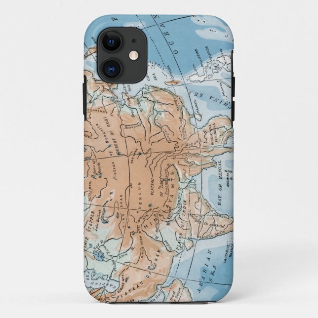 Physical Map of Asia (1916) Case-Mate iPhone Case (Back)