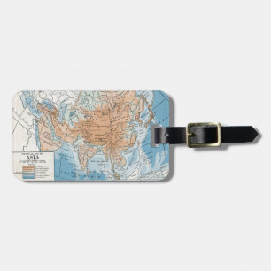 Physical Map of Asia (1916) Luggage Tag