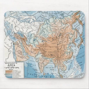 Physical Map of Asia (1916) Mouse Pad