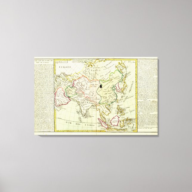 Physical map of Asia Canvas Print (Front)