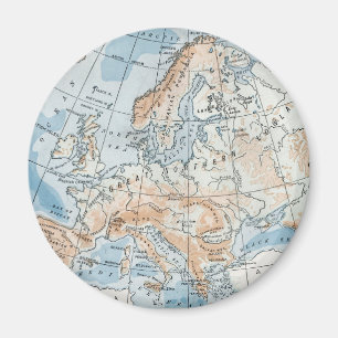 Physical Map of Europe (1916) Magnet