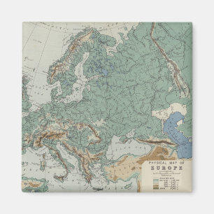 Physical Map of Europe Magnet
