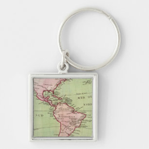 Physical map of the Americas Keychain