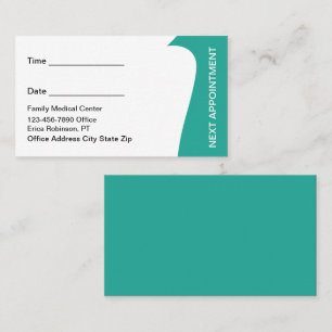Physical Therapist Appointment Business Cards 