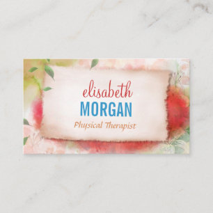 Physical Therapist - Artistry Watercolor Floral Business Card