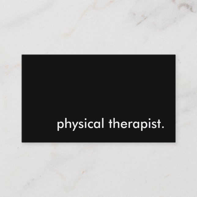 physical therapist. business card (Front)