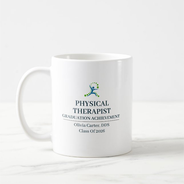 Physical Therapist Custom Name Since Year Coffee Mug (Left)