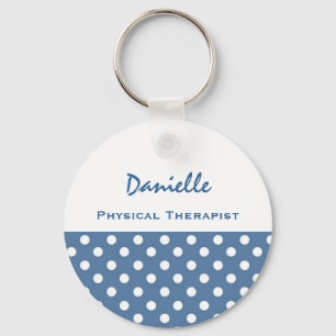 Physical Therapist Cute Polka Dot Keychain Gift