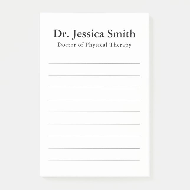 Physical Therapist DPT Customized Simple Classic  Post-it Notes (Front)
