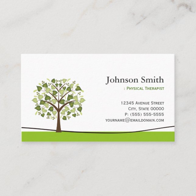 Physical Therapist - Elegant Wish Tree Business Card (Front)