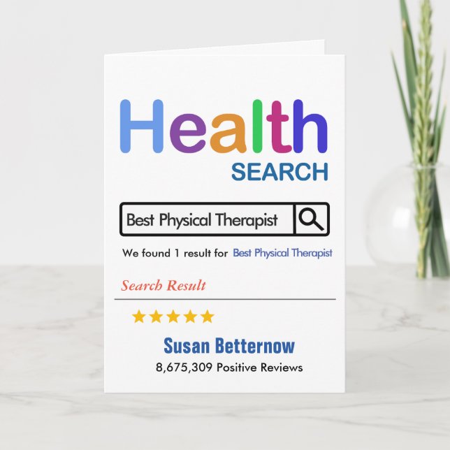 Physical Therapist Funny Gift Best Dentist Thank You Card (Front)