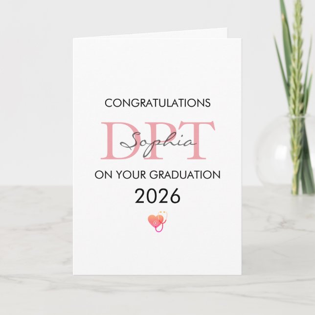 Physical Therapist Graduation Personalized Class o Card (Front)