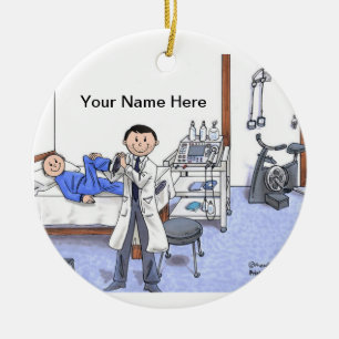 Physical Therapist, Male - Light Beard Ceramic Ornament