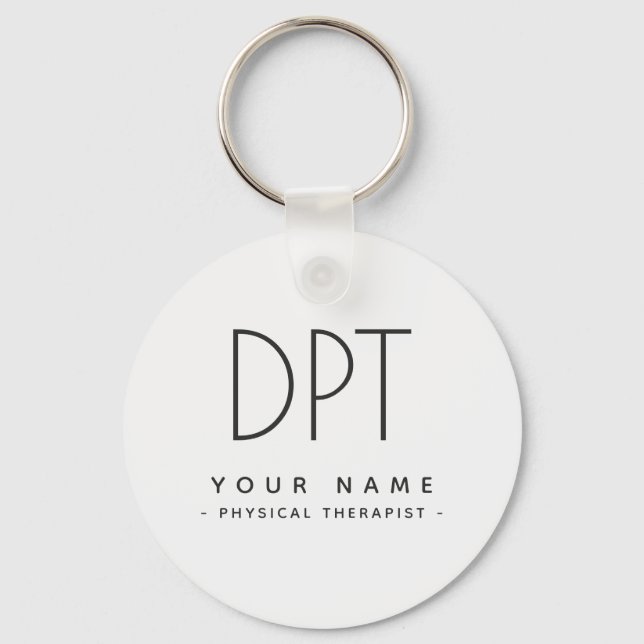 Physical Therapist PT Modern Minimalist Keychain (Front)