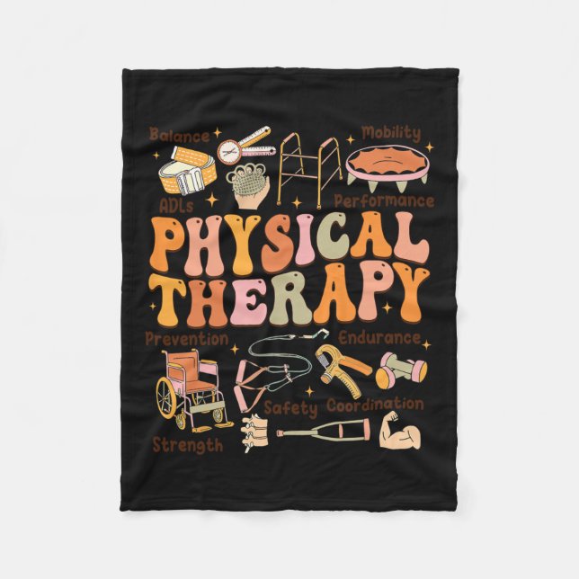 Physical Therapist Pt Pta Fall Thanksgiving Physic Fleece Blanket (Front)