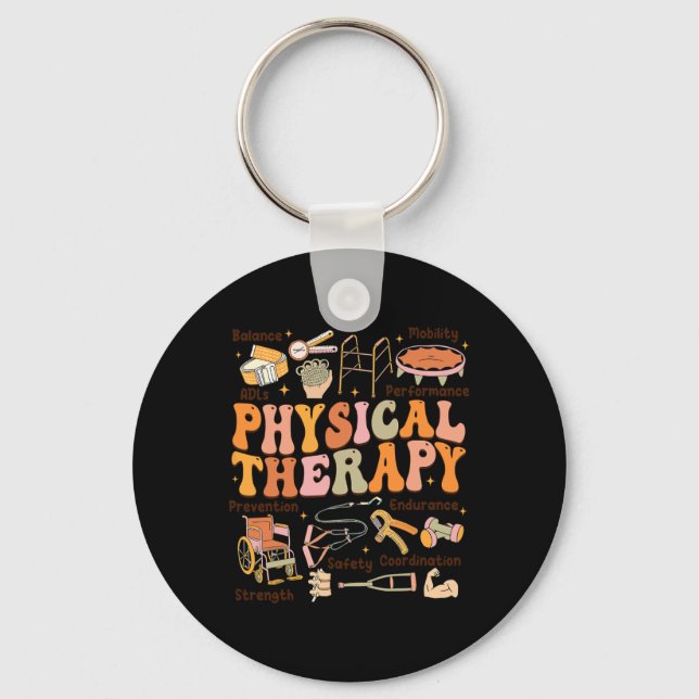 Physical Therapist Pt Pta Fall Thanksgiving Physic Keychain (Front)