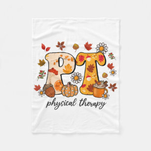 Physical Therapist Shirt Pt Fall Thanksgiving Autu Fleece Blanket