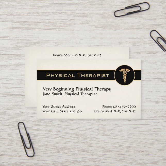 Physical Therapist Therapy Business Cards (Front/Back In Situ)