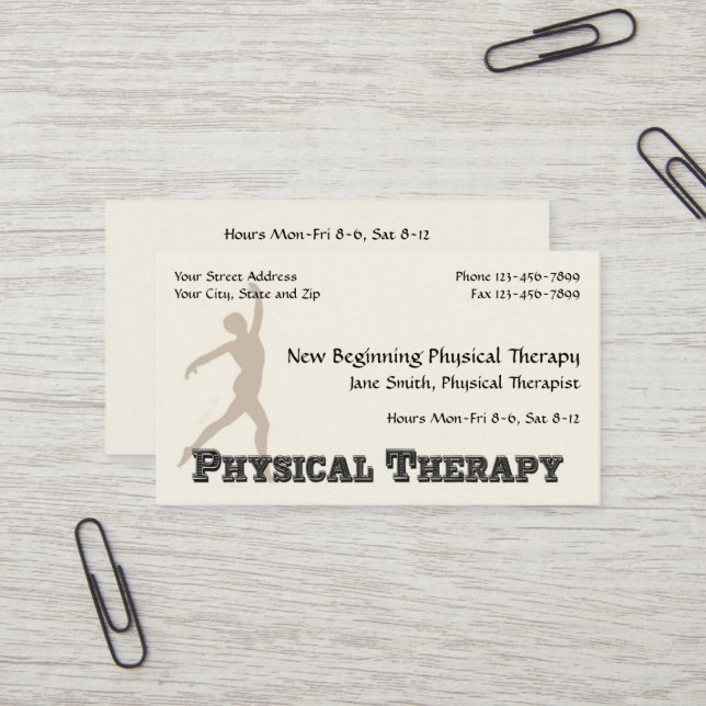 Physical Therapist Therapy Business Cards (Front/Back In Situ)