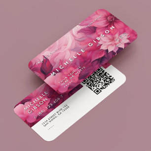 Physical Therapist Wellness Floral Pink Minimal Business Card