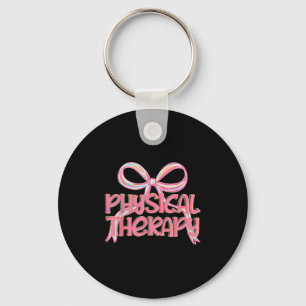 Physical Therapy Aesthetic Pink Coquette Bow Y2k P Keychain