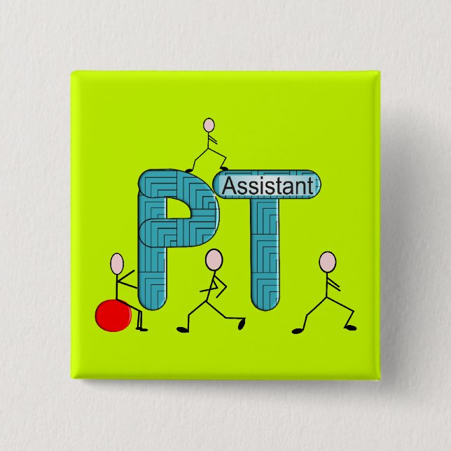 Physical Therapy Assistant Gifts Unique Graphics 2 Inch Square Button (Front)