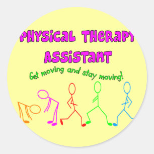 Physical Therapy Assistant Stick People Design Classic Round Sticker