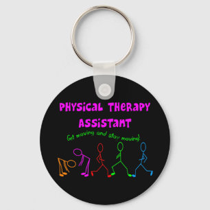 Physical Therapy Assistant Stick People Design Keychain