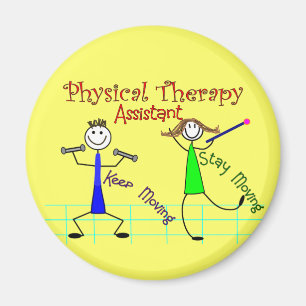Physical Therapy Assistant Stick People Design Magnet