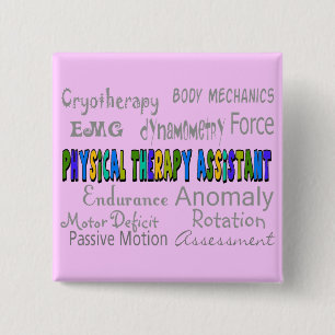 Physical Therapy Assistant "Terminology" Design 2 Inch Square Button