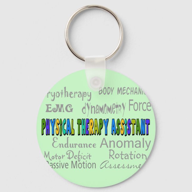 Physical Therapy Assistant "Terminology" Design Keychain (Front)