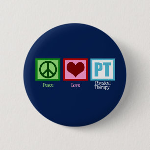 Physical Therapy Blue 2 Inch Round Button