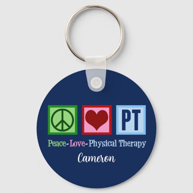 Physical Therapy Blue Custom Keychain (Front)