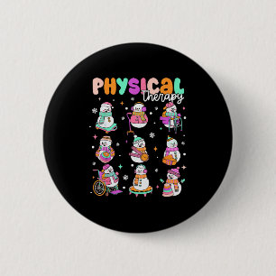 Physical Therapy Christmas Shirt Pt Christmas Snow 2 Inch Round Button