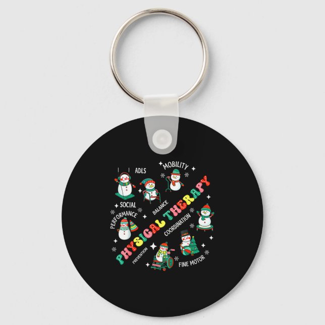 Physical Therapy Christmas Snowman Pt Physical The Keychain (Front)