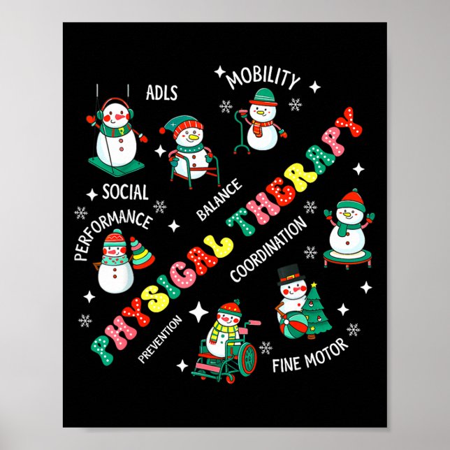 Physical Therapy Christmas Snowman Pt Physical The Poster (Front)