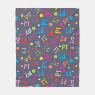 Physical Therapy Colourful Letters Fleece Blanket