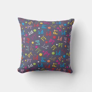 Physical Therapy Colourful Letters  Throw Pillow