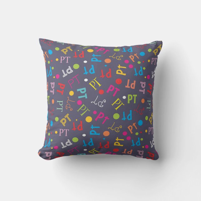 Physical Therapy Colourful Letters  Throw Pillow (Front)
