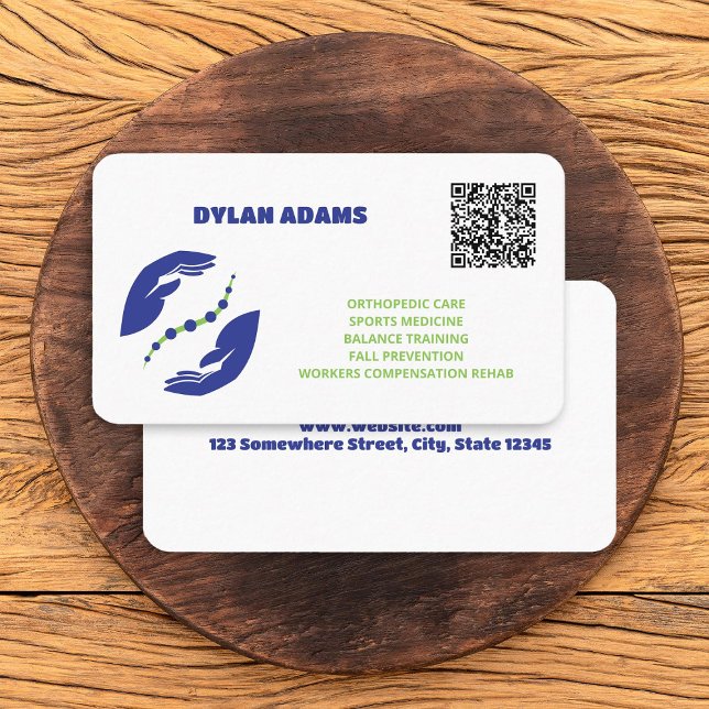 Physical Therapy Custom QR Code Business Card (Physical Therapy Custom QR Code Business Cards)