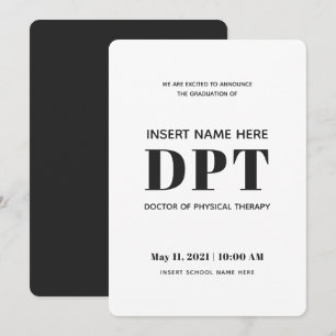 Physical Therapy DPT Graduation Announcement Card