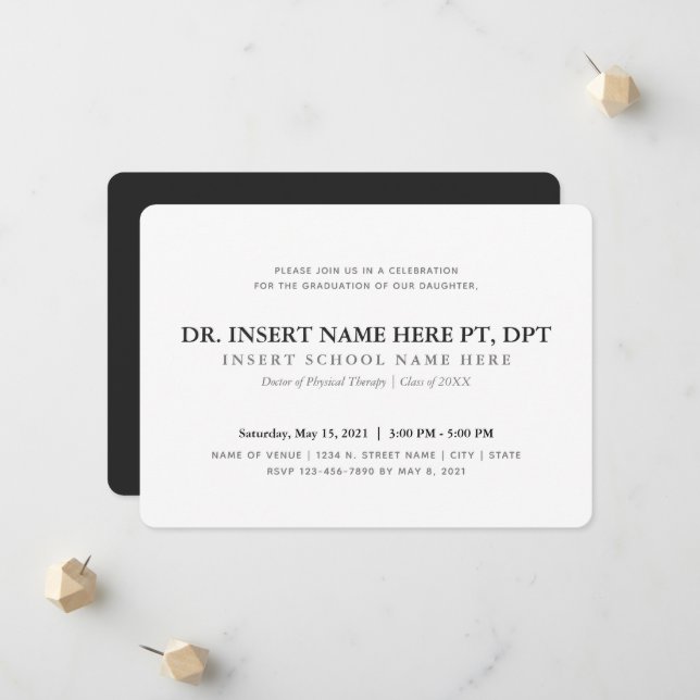 Physical Therapy DPT Graduation Party Invitation (Front/Back In Situ)