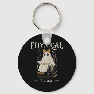 Physical Therapy Floral Ghost Spooky Halloween The Keychain