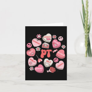 Physical Therapy Groovy Valentine's Day Heart Cand Card