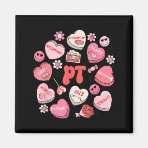 Physical Therapy Groovy Valentine's Day Heart Cand Magnet