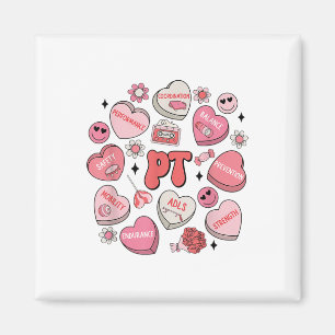 Physical Therapy Groovy Valentines Day Heart Candy Magnet