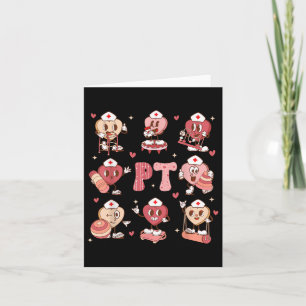 Physical Therapy Groovy Valentines Day Heart Pt Pt Card