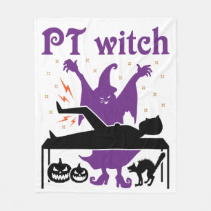Physical Therapy Halloween PT Witch Fleece Blanket
